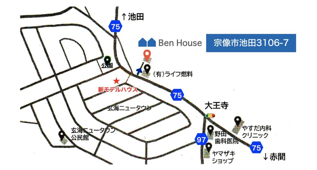 モデルハウスの地図